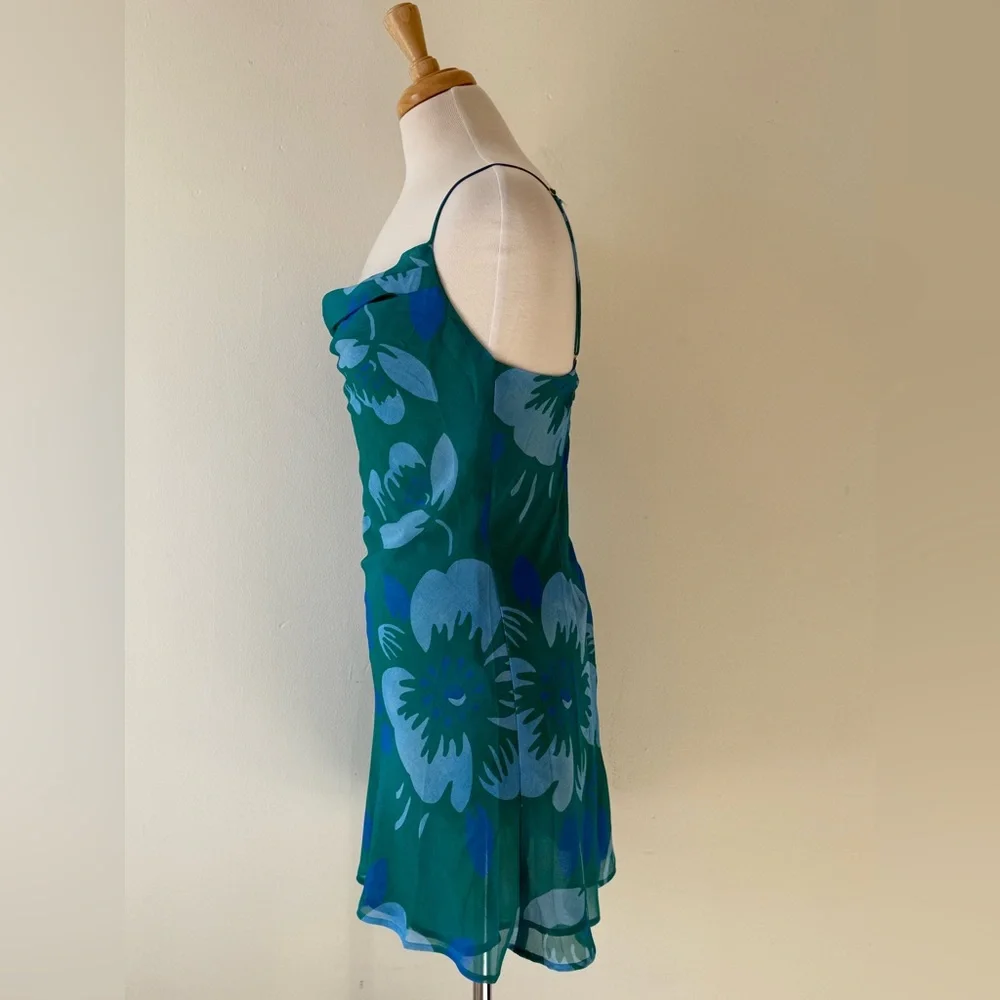 Runaway The Label RNWY Green Floral Slip Mini Dress Size S - Picture 5 of 7